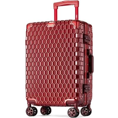 POSH Harde koffer van polycarbonaat met aluminium frame en TSA-sloten, M, L, XL, reiskoffer 60, 70, 80 cm, 360 graden geruisloos, dubbele wielen, Rood, Harde koffer van polycarbonaat, frame van POSH Harde koffer van polycarbonaat met aluminium frame en TSA-sloten, M, L, XL, reiskoffer 60, 70, 80 cm, 360 graden geruisloos, dubbele wielen, Rood, Harde koffer van polycarbonaat, frame van