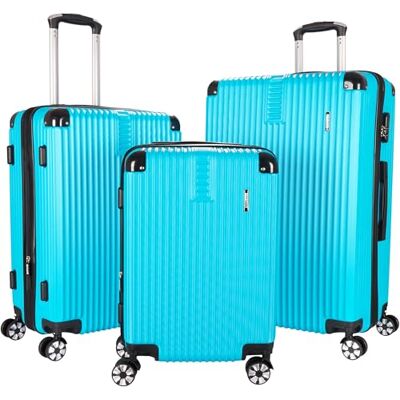 BRUBAKER London Reiskoffer, harde koffer met cijferslot, 4 wielen en comfortabele handgrepen, ABS, harde koffer, robuust en licht, azuurmaker, kofferset BRUBAKER London Reiskoffer, harde koffer met cijferslot, 4 wielen en comfortabele handgrepen, ABS, harde koffer, robuust en licht, azuurmaker, kofferset