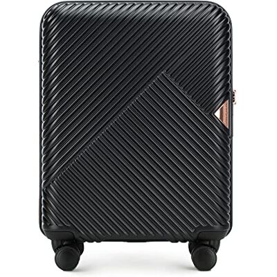 WITTCHEN Reiskoffer handbagage handbagage harde koffer van polycarbonaat met 4 zwenkwielen cijferslot telescopische handgreep GL Style Line maat S zwart, zwart., Handbagage WITTCHEN Reiskoffer handbagage handbagage harde koffer van polycarbonaat met 4 zwenkwielen cijferslot telescopische handgreep GL Style Line maat S zwart, zwart., Handbagage