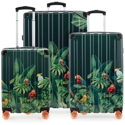 Hauptstadtkoffer Q-Damm Kofferset, 3-delig, S, M, L, cabine, 54 cm, medium, 68 cm, groot, 78 cm, TSA, harde schaal ABS, Papegaaiendesign, Kofferset Hauptstadtkoffer Q-Damm Kofferset, 3-delig, S, M, L, cabine, 54 cm, medium, 68 cm, groot, 78 cm, TSA, harde schaal ABS, Papegaaiendesign, Kofferset