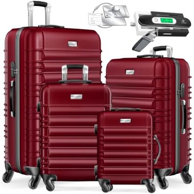KESSER ® Set van 4 harde ABS-koffers met telescopische handgreep S-M-L-XL KESSER ® Set van 4 harde ABS-koffers met telescopische handgreep S-M-L-XL