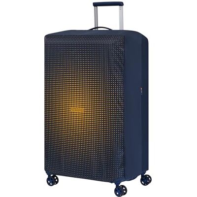 American Tourister Kofferhoes L, Opvouwbare Kofferhoes, Reiskoffer Bescherming, 71 x 50 x 30 cm, Blauw/Oranje American Tourister Kofferhoes L, Opvouwbare Kofferhoes, Reiskoffer Bescherming, 71 x 50 x 30 cm, Blauw/Oranje