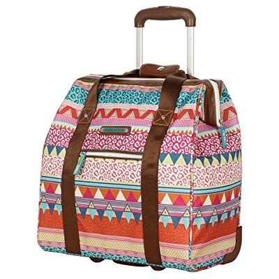 Lily Bloom Designer Under the Seat Cabin handbagage voor dames, 38,1 cm, met patroon, lichte koffer met 2 wielen, On The Powl Lily Bloom Designer Under the Seat Cabin handbagage voor dames, 38,1 cm, met patroon, lichte koffer met 2 wielen, On The Powl