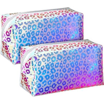 AMEEDA Trousse de toilette de voyage transparente 2 pièces trousse de maquillage irisé trousse de toilette trousse à crayons sac à main de voyage pour outils de maquillage organiser, 2 pièces 01, One Size AMEEDA Trousse de toilette de voyage transparente 2 pièces trousse de maquillage irisé trousse de toilette trousse à crayons sac à main de voyage pour outils de maquillage organiser, 2 pièces 01, One Size