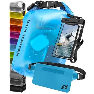 Nordlight Waterdichte Dry Bag met waterdicht telefoonzakje en heuptas (20 l, blauw) IPX8 waterdichte rugzak met rolsluiting Zwemmen, varen, strand, suppen Nordlight Waterdichte Dry Bag met waterdicht telefoonzakje en heuptas (20 l, blauw) IPX8 waterdichte rugzak met rolsluiting Zwemmen, varen, strand, suppen