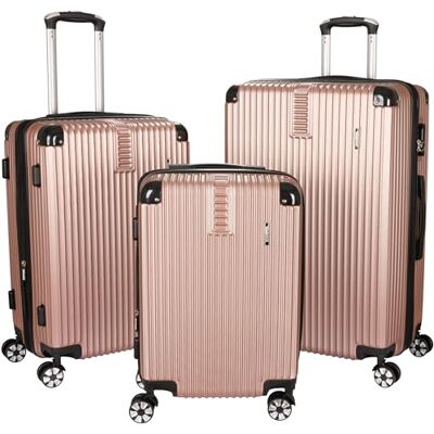 BRUBAKER London Reiskoffer met harde schaal, trolley, met cijferslot, 4 wielen en comfortabele handgrepen, ABS-koffer, robuust en licht, Rose Gold., Kofferset BRUBAKER London Reiskoffer met harde schaal, trolley, met cijferslot, 4 wielen en comfortabele handgrepen, ABS-koffer, robuust en licht, Rose Gold., Kofferset