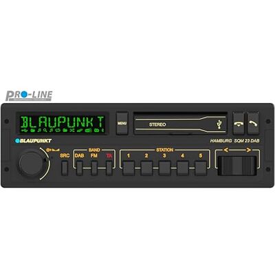 Blaupunkt Hamburg SQM 23 DAB autoradio 1 DIN Youngtimer retro radio vintage radio DAB + Bluetooth handsfree systeem 2 x USB Aux-ingang Sub-Out Vario Color display 200 W Blaupunkt Hamburg SQM 23 DAB autoradio 1 DIN Youngtimer retro radio vintage radio DAB + Bluetooth handsfree systeem 2 x USB Aux-ingang Sub-Out Vario Color display 200 W