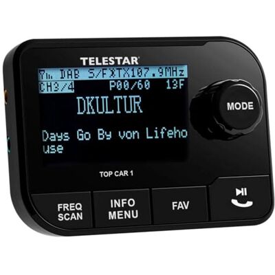 TELESTAR TOP CAR 1 DAB+ ontvanger, handsfree-functie, zuignaphouder TELESTAR TOP CAR 1 DAB+ ontvanger, handsfree-functie, zuignaphouder
