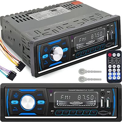 Retoo Autoradio met Bluetooth handsfree systeem en afstandsbediening, 1 DIN MP3-speler met 2 USB voor het luisteren naar muziek en opladen, RGB-kleuren, FM-radio-tuner en antenne met MP3, AUX, RDS, SD Retoo Autoradio met Bluetooth handsfree systeem en afstandsbediening, 1 DIN MP3-speler met 2 USB voor het luisteren naar muziek en opladen, RGB-kleuren, FM-radio-tuner en antenne met MP3, AUX, RDS, SD