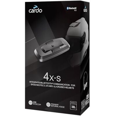 Cardo 4X-S VOOR SHOEI GEN 3. Communicatiesysteem speciaal ontworpen voor SHOEI GT‑Air 3, NEOTEC 3 en J‑Cruise 3 helmen Cardo 4X-S VOOR SHOEI GEN 3. Communicatiesysteem speciaal ontworpen voor SHOEI GT‑Air 3, NEOTEC 3 en J‑Cruise 3 helmen