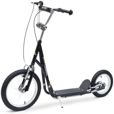 HOMCOM Scooter voor kinderen vanaf 5 jaar, grote banden, verstelbaar stuur, handgrepen, remmen en standaard, staal HOMCOM Scooter voor kinderen vanaf 5 jaar, grote banden, verstelbaar stuur, handgrepen, remmen en standaard, staal