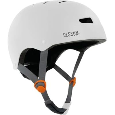 Olsson & Brothers OLSSON Urban Rider helm, 360 graden, schokbestendig, maten S tot L (54 58 cm), verstelbaar met uitneembare voering, ventilatie, geschikt voor scooters, inlinesters, fietsen en skateboards, wit Olsson & Brothers OLSSON Urban Rider helm, 360 graden, schokbestendig, maten S tot L (54 58 cm), verstelbaar met uitneembare voering, ventilatie, geschikt voor scooters, inlinesters, fietsen en skateboards, wit