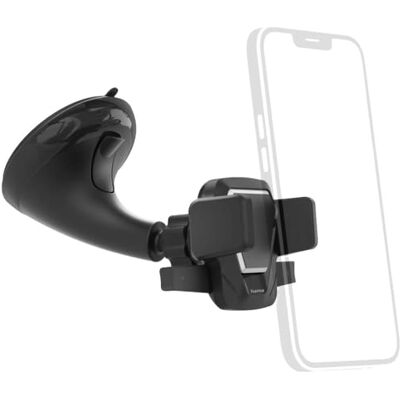 Hama Easy Snap autotelefoonhouder (voor smartphones met een breedte van 5,5 tot 8,5 cm, zuignaphouder, 360 graden draaibaar) zwart Hama Easy Snap autotelefoonhouder (voor smartphones met een breedte van 5,5 tot 8,5 cm, zuignaphouder, 360 graden draaibaar) zwart