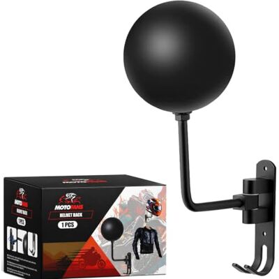 motofans Motorfietshelmhouder voor , wandmontage, 180 graden draaibaar, houder voor motorhelmen, haken voor het ophangen van helm en motorjas aan de muur motofans Motorfietshelmhouder voor , wandmontage, 180 graden draaibaar, houder voor motorhelmen, haken voor het ophangen van helm en motorjas aan de muur