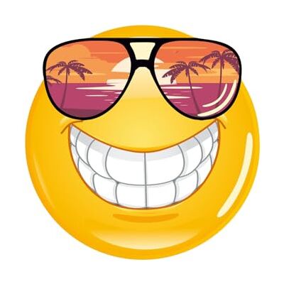 younikat Sticker Smile Zonnebril 10 cm UV Gelamineerd Kfz748 younikat Sticker Smile Zonnebril 10 cm UV Gelamineerd Kfz748