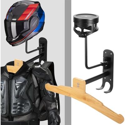 motofans Motorfietsaccessoires 2-in-1 wandhouder voor helm en jas stijlvolle helmhouder in doodshoofddesign motofans Motorfietsaccessoires 2-in-1 wandhouder voor helm en jas stijlvolle helmhouder in doodshoofddesign