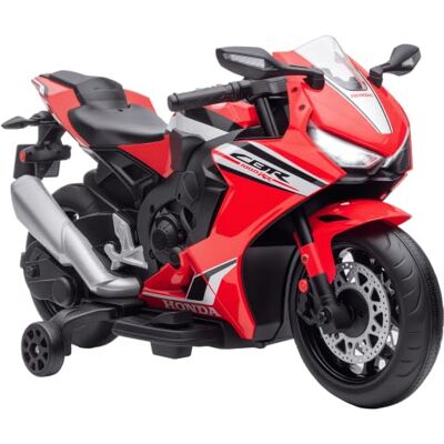HOMCOM Elektrische motorfiets voor kinderen, gelicentieerd Honda 6 V, 3-5 Maximale snelheid 3 km/u, muziek en licht, elektrische auto voor kinderen, 2 trainingswielen, oplaadbare batterij HOMCOM Elektrische motorfiets voor kinderen, gelicentieerd Honda 6 V, 3-5 Maximale snelheid 3 km/u, muziek en licht, elektrische auto voor kinderen, 2 trainingswielen, oplaadbare batterij