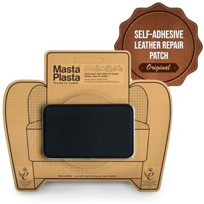 MastaPlasta Premium lederen reparatiepatch, zwart, 10 x 6 cm, onmiddellijke reparatie van meubelkwaliteit, krasbestendig, scheuren voor banken, auto-interieurs, tassen, MastaPlasta Premium lederen reparatiepatch, zwart, 10 x 6 cm, onmiddellijke reparatie van meubelkwaliteit, krasbestendig, scheuren voor banken, auto-interieurs, tassen,