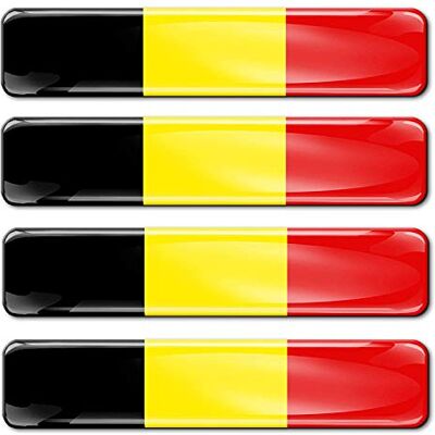 Biomar Labs ® 4 x 3D siliconen stickers hars nationale vlag België voor auto motorfiets raam scooter motorfiets tuning F 2 Biomar Labs ® 4 x 3D siliconen stickers hars nationale vlag België voor auto motorfiets raam scooter motorfiets tuning F 2