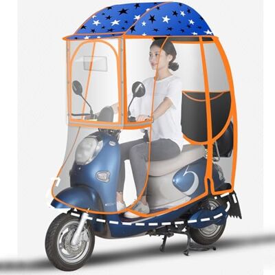 langjiao Volledig gesloten mobiliteitsscooter regenhoes universele luifel elektrische motorfiets paraplu met reflecterende strepen en zakken (kleur: zwart) langjiao Volledig gesloten mobiliteitsscooter regenhoes universele luifel elektrische motorfiets paraplu met reflecterende strepen en zakken (kleur: zwart)