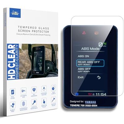 INNOSURE Displaybeschermfolie van gehard glas voor Yamaha TENERE 700 2022/2023/2024, 5 inch display, krasbestendig, vingerafdrukbestendig, transparant, HD INNOSURE Displaybeschermfolie van gehard glas voor Yamaha TENERE 700 2022/2023/2024, 5 inch display, krasbestendig, vingerafdrukbestendig, transparant, HD