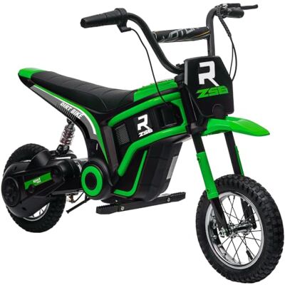 HOMCOM Motorfiets Cross Elektrisch voor kinderen, 350 W, 12 V, snelheid 8 Elektrische motorfiets voor kinderen, opblaasbare banden, 30,5 cm, schokdemper achter, claxon en muziek, 8-12 jaar HOMCOM Motorfiets Cross Elektrisch voor kinderen, 350 W, 12 V, snelheid 8 Elektrische motorfiets voor kinderen, opblaasbare banden, 30,5 cm, schokdemper achter, claxon en muziek, 8-12 jaar