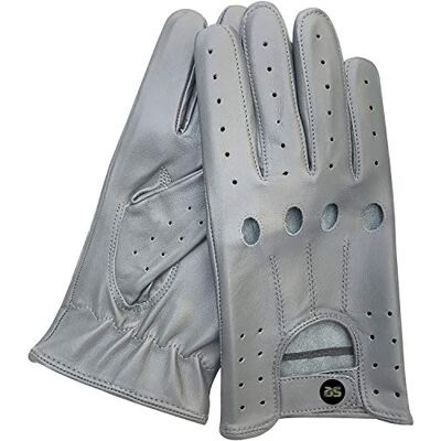 BUSINESS SQUARE BS Herenhandschoenen van leer, zonder voering en ademend, vintage stijl, zacht leer, klassiek koord, met scharniergat, ideaal voor motorfiets, auto, fiets (grijs, M) BUSINESS SQUARE BS Herenhandschoenen van leer, zonder voering en ademend, vintage stijl, zacht leer, klassiek koord, met scharniergat, ideaal voor motorfiets, auto, fiets (grijs, M)