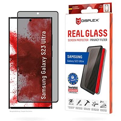 Displex Gehard glas voor Samsung S23 Ultra, Eco-Montagerahmen, privacyfilter, gehard glas, kratz Displex Gehard glas voor Samsung S23 Ultra, Eco-Montagerahmen, privacyfilter, gehard glas, kratz