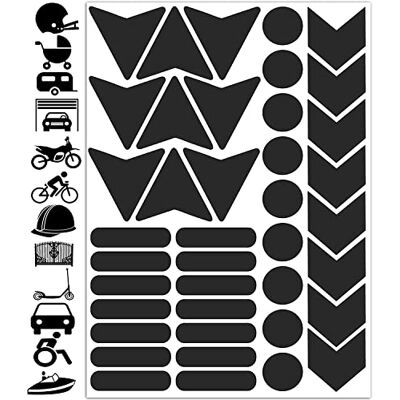 Biomar Labs 40 stuks reflecterende stickers met hoge zichtbaarheid voor waarschuwing, zwart, reflector, hoge zichtbaarheid nachtveiligheid, universele stickers D 46 Biomar Labs 40 stuks reflecterende stickers met hoge zichtbaarheid voor waarschuwing, zwart, reflector, hoge zichtbaarheid nachtveiligheid, universele stickers D 46