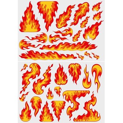 iSecur Vlammen Sticker Set Fire Auto Fiets Helm kfz728 iSecur Vlammen Sticker Set Fire Auto Fiets Helm kfz728