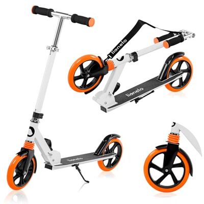 Lionelo Luca step tot 100 kg, licht, duurzame en opvouwbare structuur, schokdemper, grote wielen, verstelbaar in hoogte, antislip platform, SchockResist- absorbatie. (White Orange) Lionelo Luca step tot 100 kg, licht, duurzame en opvouwbare structuur, schokdemper, grote wielen, verstelbaar in hoogte, antislip platform, SchockResist- absorbatie. (White Orange)