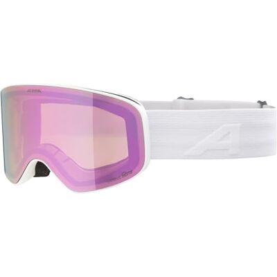 ALPINA FERNIE Q-LITE Skibril met spiegeleffect, contrastrijke gepolariseerde OTG-glazen, ideaal voor brildragers, 100% uv-bescherming, mat wit ALPINA FERNIE Q-LITE Skibril met spiegeleffect, contrastrijke gepolariseerde OTG-glazen, ideaal voor brildragers, 100% uv-bescherming, mat wit