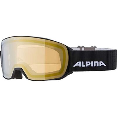 ALPINA NAKISKA Q-LITE Skibril, 100% uv-bescherming, voor volwassenen, zwart, één maat ALPINA NAKISKA Q-LITE Skibril, 100% uv-bescherming, voor volwassenen, zwart, één maat