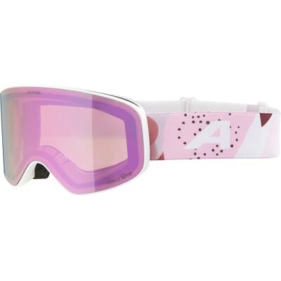 ALPINA FERNIE Q-LITE Spiegel skibril voor kinderen, gepolariseerde en contrastverhogende OTG-glazen, ideaal voor brildragers, met 100% UV-bescherming, wit/mat roze ALPINA FERNIE Q-LITE Spiegel skibril voor kinderen, gepolariseerde en contrastverhogende OTG-glazen, ideaal voor brildragers, met 100% UV-bescherming, wit/mat roze