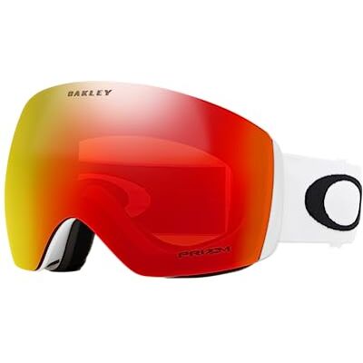 Oakley Flight Deck Skimasker, uniseks, volwassenen, mat wit/Prizm Torch Iridium, 99 Oakley Flight Deck Skimasker, uniseks, volwassenen, mat wit/Prizm Torch Iridium, 99