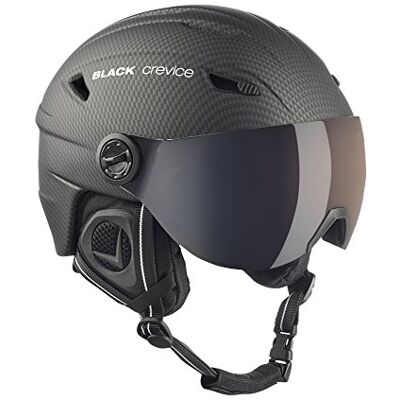 Black Crevice Skihelm voor volwassenen met vizier M, zwart carbon Black Crevice Skihelm voor volwassenen met vizier M, zwart carbon