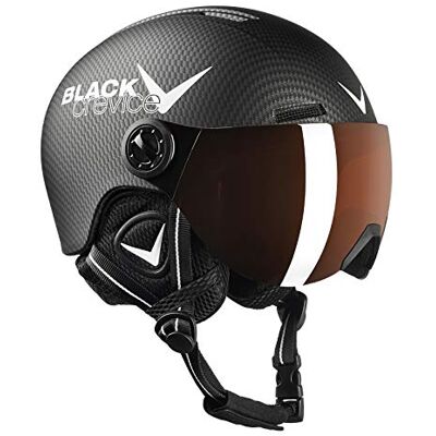 Black Crevice Leogang Skihelm voor kinderen met vizier, pilotenstijl, snowboard, voor jongens en meisjes, ademend, in grootte verstelbaar Black Crevice Leogang Skihelm voor kinderen met vizier, pilotenstijl, snowboard, voor jongens en meisjes, ademend, in grootte verstelbaar