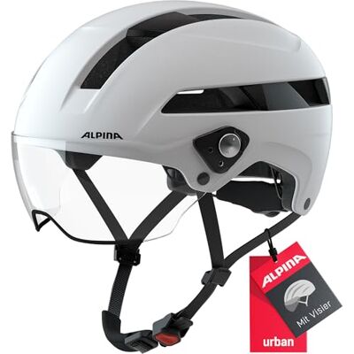 ALPINA Soho vizier uniseks helm voor volwassenen, mat wit, 51-56 ALPINA Soho vizier uniseks helm voor volwassenen, mat wit, 51-56