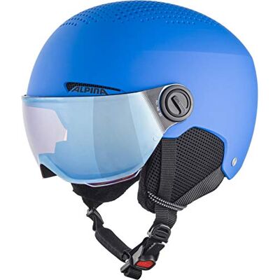 ALPINA Uniseks kinderen, ZUPO VISOR Q-LITE skihelm, mat blauw, 51-55 cm ALPINA Uniseks kinderen, ZUPO VISOR Q-LITE skihelm, mat blauw, 51-55 cm