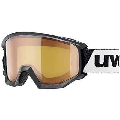 Uvex Athletic LGL Skibril, uniseks, voor volwassenen, zwart/lasergoud lite-blauw, eenheidsmaat Uvex Athletic LGL Skibril, uniseks, voor volwassenen, zwart/lasergoud lite-blauw, eenheidsmaat