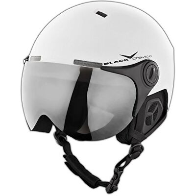 Black Crevice Saalbach Skihelm I Skihelm met vizier in pilotenstijl, skihelm voor dames en heren met reservevizier, uniseks snowboardhelm, in grootte verstelbaar Black Crevice Saalbach Skihelm I Skihelm met vizier in pilotenstijl, skihelm voor dames en heren met reservevizier, uniseks snowboardhelm, in grootte verstelbaar