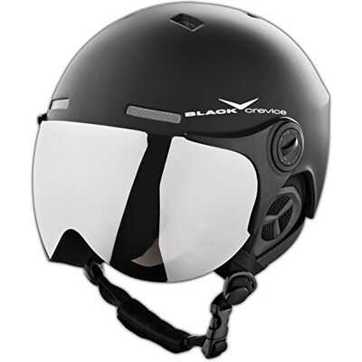 Black Crevice Saalbach Skihelm I Skihelm met vizier in pilotenstijl, skihelm voor dames en heren met reservevizier, uniseks snowboardhelm, in grootte verstelbaar Black Crevice Saalbach Skihelm I Skihelm met vizier in pilotenstijl, skihelm voor dames en heren met reservevizier, uniseks snowboardhelm, in grootte verstelbaar