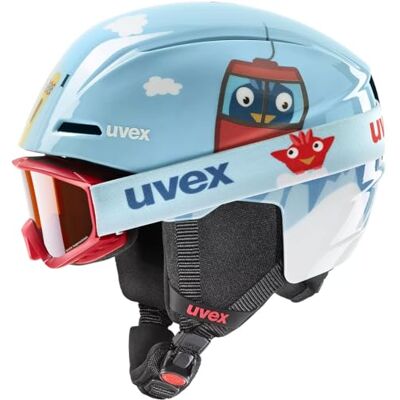 Uvex viti Set helm en skibril voor kinderen, uniseks, Light Blue Birdy, 46-50 cm Uvex viti Set helm en skibril voor kinderen, uniseks, Light Blue Birdy, 46-50 cm