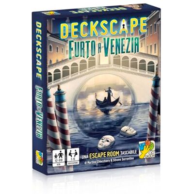 dV Giochi Deckscape-vlucht in Venetië Une Escape Room de Pocket-stijl, Italiaanse editie, meerkleurig, DVG4479 dV Giochi Deckscape-vlucht in Venetië Une Escape Room de Pocket-stijl, Italiaanse editie, meerkleurig, DVG4479