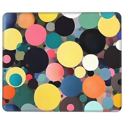 AthuAh Tapis de souris motif peinture abstraite de cercles, tapis de souris d'ordinateur avec bords cousus, base en caoutchouc antidérapant, pour tous les types de souris, 25,4 x 30,5 cm AthuAh Tapis de souris motif peinture abstraite de cercles, tapis de souris d'ordinateur avec bords cousus, base en caoutchouc antidérapant, pour tous les types de souris, 25,4 x 30,5 cm