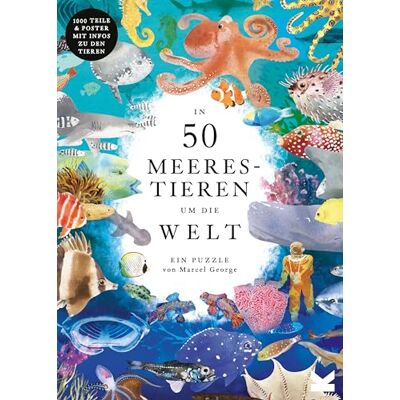 Laurence King In 50 meerestieren om de wereld: een 1000-stukjes puzzel Laurence King In 50 meerestieren om de wereld: een 1000-stukjes puzzel
