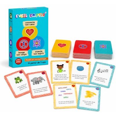 EMOTIO EVEIL Kaartspel voor de ontwikkeling van hart, lichaam en geest, intelligentie, motoriek, emoties, concentratie, geheugen, vanaf 3 jaar, gemaakt in Frankrijk EMOTIO EVEIL Kaartspel voor de ontwikkeling van hart, lichaam en geest, intelligentie, motoriek, emoties, concentratie, geheugen, vanaf 3 jaar, gemaakt in Frankrijk