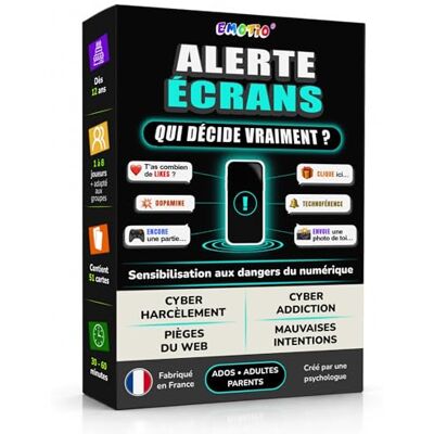 EMOTIO ECRAN-waarschuwing intimidatie, verslaving, webvallen, slechte bedoelingen 51 kaarten gemaakt door een psycholoog gemaakt in Frankrijk EMOTIO ECRAN-waarschuwing intimidatie, verslaving, webvallen, slechte bedoelingen 51 kaarten gemaakt door een psycholoog gemaakt in Frankrijk
