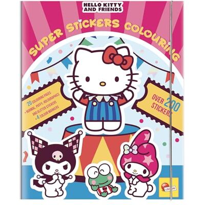 Liscianigiochi Lisciani Hello Kitty and FRIENDS – super stickers kleurboek voor kinderen vanaf 5 jaar – creatieve set met 20 pagina's, 4 pennen en 200 stickers – artistieke activiteit zonder schermen Liscianigiochi Lisciani Hello Kitty and FRIENDS – super stickers kleurboek voor kinderen vanaf 5 jaar – creatieve set met 20 pagina's, 4 pennen en 200 stickers – artistieke activiteit zonder schermen