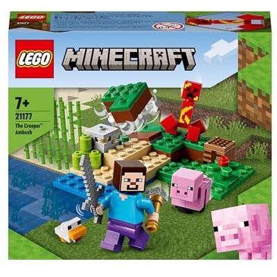 Lego 21177 Minecraft De Creeper Hinderlaag Bouwset met Steve Poppetje en Dierenfiguren van Biggetjes en Kuikens, Speelgoed voor Kinderen Lego 21177 Minecraft De Creeper Hinderlaag Bouwset met Steve Poppetje en Dierenfiguren van Biggetjes en Kuikens, Speelgoed voor Kinderen